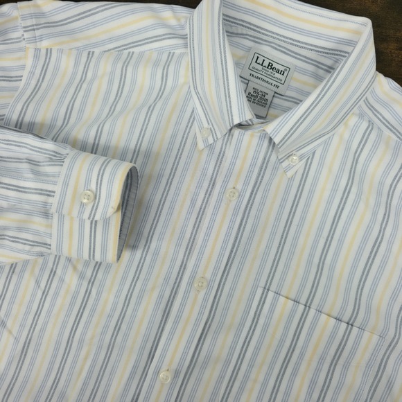 L.L. Bean Other - LL Bean Dress‎ Shirt 15.5-34 Pinstripe Striped Button Down Wrinkle Resistant L/S